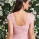 Aluguel vestido rosa longo decote coração costa tamanho 40 390,00